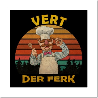 Vert Der Ferk the swedish chef Retro Vintage Posters and Art